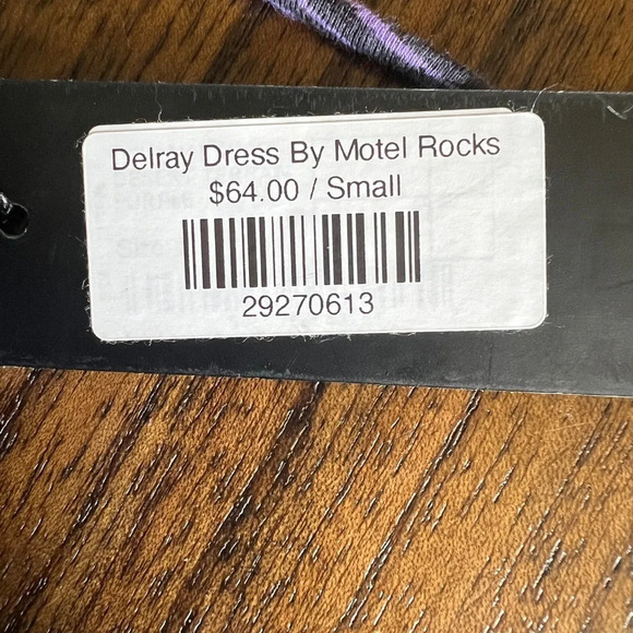 Motel Long-Sleeve Mini Dress - Purple Wavy Stripe Pattern, Size Small (NWT) - Picture 9 of 9